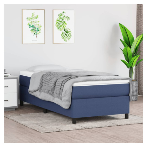 vidaXL Posteľný rám boxspring s matracom modrý 90x200 cm látka