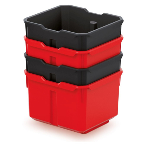 Prosperplast Plastové boxy 157x140x105mm Black/Red 4ks