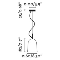 Závesná lampa Studio, Ø 16 cm, ružová/čierna, oceľ