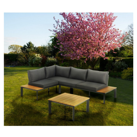 Sivá/v prírodnej farbe hliníková záhradná lounge súprava pre 3 osoby Kamari – Tomasucci