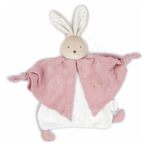 Textilný zajačik ružový Organic Cotton Doudou Rabbit Pink Kaloo na maznanie do postieľky 20 cm v