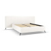 Krémová čalúnená dvojlôžková posteľ s úložným priestorom a roštom 160x200 cm Walter – Milo Casa