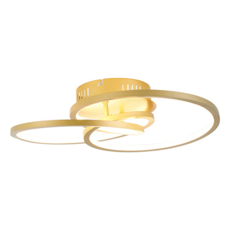 Stropná lampa zlatá 45 cm vrátane LED 3 stupňová stmievateľná - Rowin QAZQA