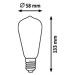 Rabalux Dekoratívna LED filament žiarovka, jantárová, E27, ST58, 5,4W, 600lm, 3000K, 20000h.