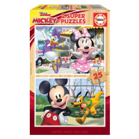 Drevené puzzle Mickey&Friends Educa 2x25 dielov od 4 rokov