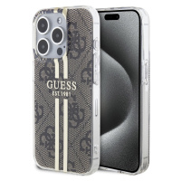 Guess Gold Stripe Kryt pre iPhone 15 Pro Max, Hnedý