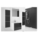 Expedo Závesná kúpeľňová skrinka LARTO, 30x110x31, biely/čierny lesk