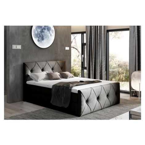 Expedo Čalúnená posteľ boxspring DIAMOND LUX + topper, 120x200, mat velvet 99