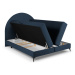 Tmavomodrá boxspring posteľ s úložným priestorom 180x200 cm Sunrise – Cosmopolitan Design