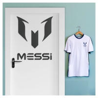 Drevené logo futbalistu - Messi, Antracitovo-šedá