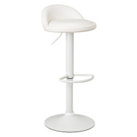 Biele barové stoličky s nastaviteľnou výškou z imitácie kože v súprave 2 ks (výška sedadla 72 cm