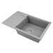 Sink Quality Ferrum New 8010, 1-komorový granitový drez 800x500x210 mm + chrómový sifón, šedá, S