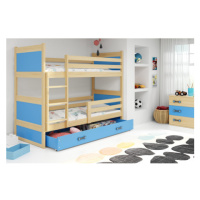 Detská poschodová posteľ RICO 190x80 cm Modrá Borovica