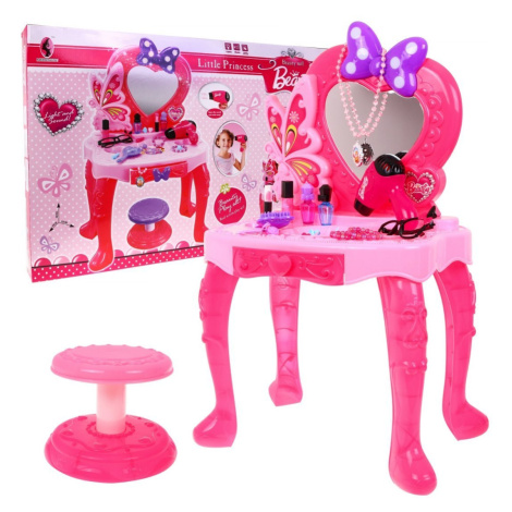 mamido Detský toaletný stolík s príslušenstvom ružový