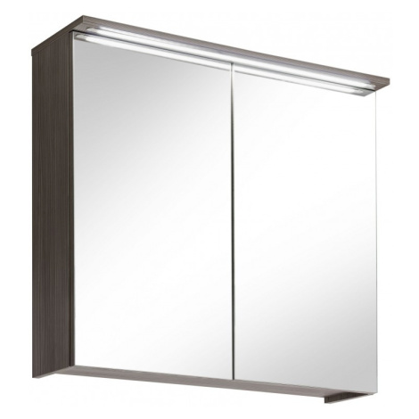 Závesná kúpeľňová skrinka so zrkadlom a s LED osvetlením Cosmo 2 841 2D avola Comad