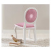 Rustikálna čalúnená stolička ballerina - biela/ružova