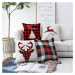 Súprava 4 vianočných žinylkových obliečok na vankúš Minimalist Cushion Covers Christmas Tartan, 