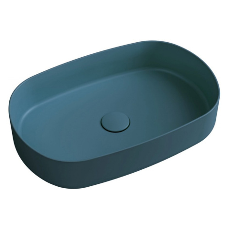 ISVEA - INFINITY OVAL keramické umývadlo na dosku, 55x36cm, matná zelena Petrol 10NF65055-2P