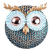 Nástenná kovová dekorácia OWL II modrá/medená