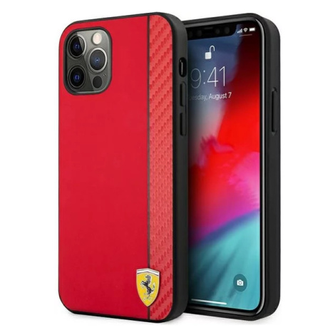 Kryt Ferrari FESAXHCP12LRE iPhone 12 Pro Max 6,7" red hardcase On Track Carbon Stripe (FESAXHCP1