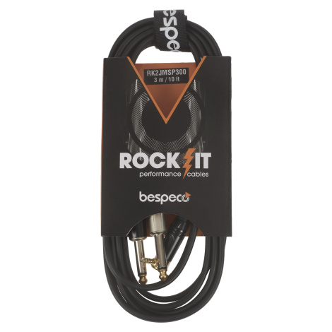 Bespeco ROCKIT Interlink Cable Jack 3,5 TRS M 90° - 2x Jack TS 3 m