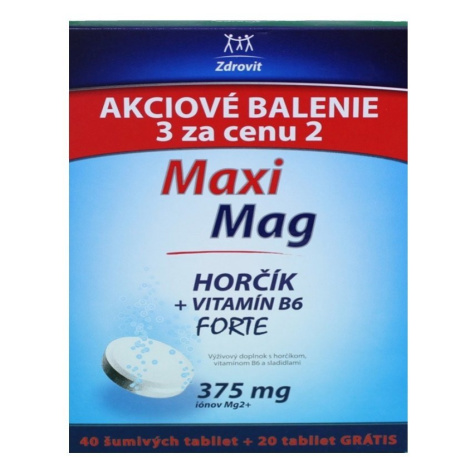 Zdrovit MaxiMag Horčík+B6 FORTE 375mg 60 šumivých tabliet