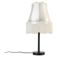 Klasická stolná lampa čierna s tienidlom Granny cream 30 cm - Simplo