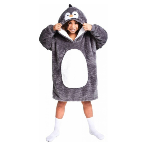 Cozy Noxxiez CH323 Tučniak hrejivá televízna mikinová deka s kapucňou pre deti 7 - 12 rokov
