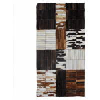 KONDELA Typ 4 kožený koberec 201x300 cm vzor patchwork