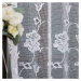 Biela žakarová záclona DIANA s kvetinovým vzorom Výška: A 100 - 137, Šírka pred nariasením: 630