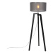 Stojací lampa statív čierne drevo so šedým odtieňom 50 cm - Puros