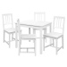 Jedálenský stôl 8842B biely lak + 4 stoličky 869B biely lak