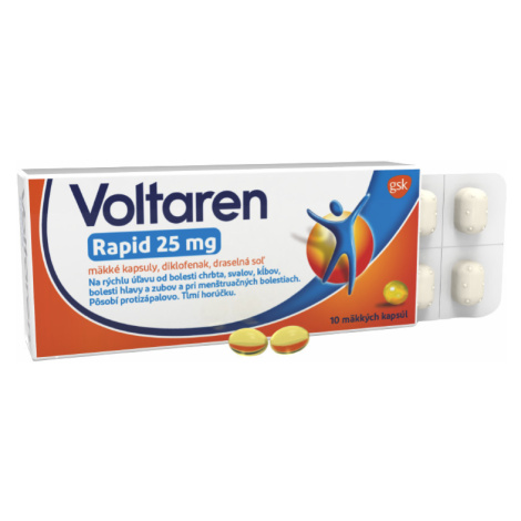 VOLTAREN Rapid 25mg rýchla úlava od bolesti chrbta 10 mäkkých kapsúl