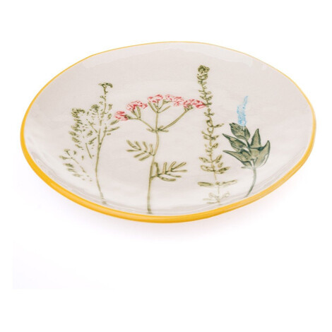 Biely dezertný porcelánový tanier ø 21 cm Flower Garden – Dakls