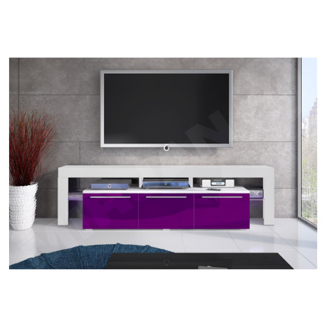 Expedo TV stolík RTV BACON 150 Plus, biela/fialový lesk