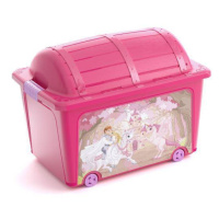 Box KIS W Box Princess, 50L, ružový, 39x57x43 cm, s vekom, s kolieskami