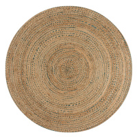 Modrý/v prírodnej farbe jutový okrúhly koberec ø 180 cm Capri – Flair Rugs