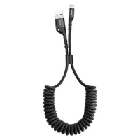 Nabíjací a dátový kábel USB, Lightning, 100 cm, 2000 mA, navinutý kábel, Baseus Fish Eye Spring,