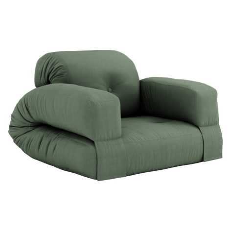 Rozkladacie kreslo so zeleným poťahom Karup Design Hippo Olive Green