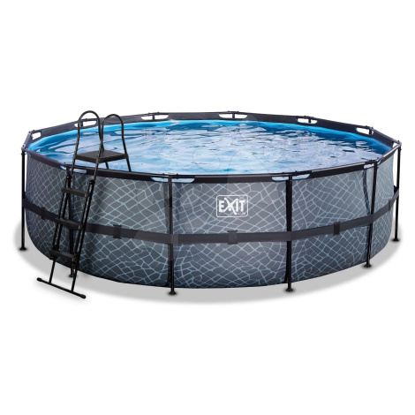 Bazén s pieskovou filtráciou Stone pool Exit Toys kruhový oceľová konštrukcia 488*122 cm šedý od
