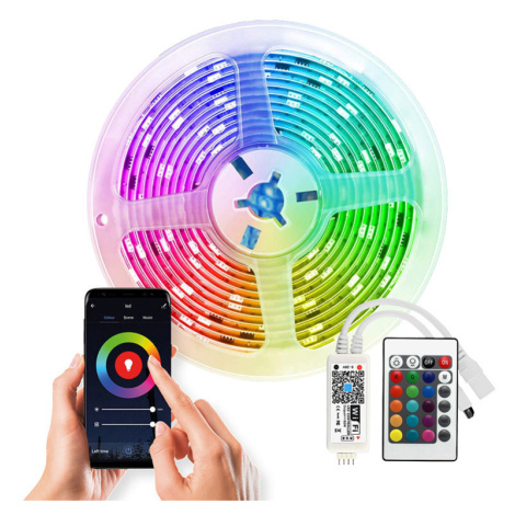 Solight Wifi Smart LED svetelný pás, RGB, 5m, sada s adaptérom a dialkovým ovladačom