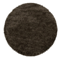 Kusový koberec Fluffy Shaggy 3500 brown kruh - 200x200 (průměr) kruh cm Ayyildiz koberce
