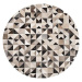 Šivo-béžový kožený koberec ? 140 cm KIRKLAR, 160574