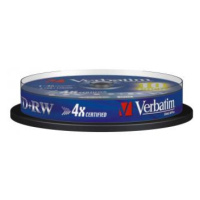 Verbatim DVD+RW, Matt Silver, 43488, 4.7GB, 4x, spindle, 10-pack, bez možnosti potisku, 12cm, pr