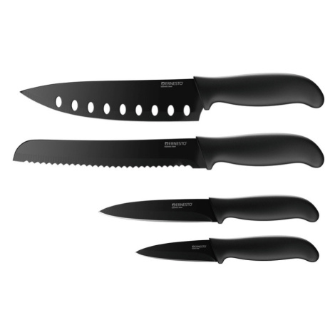 ERNESTO® Súprava nožov, 4-dielna (čierna)