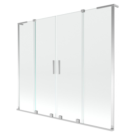 MEXEN/S - Velar L Duo dvojkrídlová posuvná vaňová zástena 170 x 150, transparent, chróm 896-170-