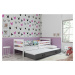 BMS Detská posteľ s prístelkou ERYK 2 FARBA: Grafit, ROZMER: 80 x 190 cm, DOPLNKOVÁ FARBA: Biela
