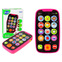 mamido Interaktívny dotykový telefón Smartfón na batérie pre batoľatá s pinkovým zvukom