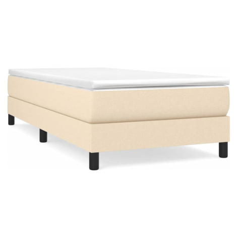 vidaXL Posteľný rám s boxspringom, krémová, 90x190 cm, látka