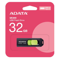 ADATA Flash Disk 32GB UC300, USB-C 3.2, čierno-zelená